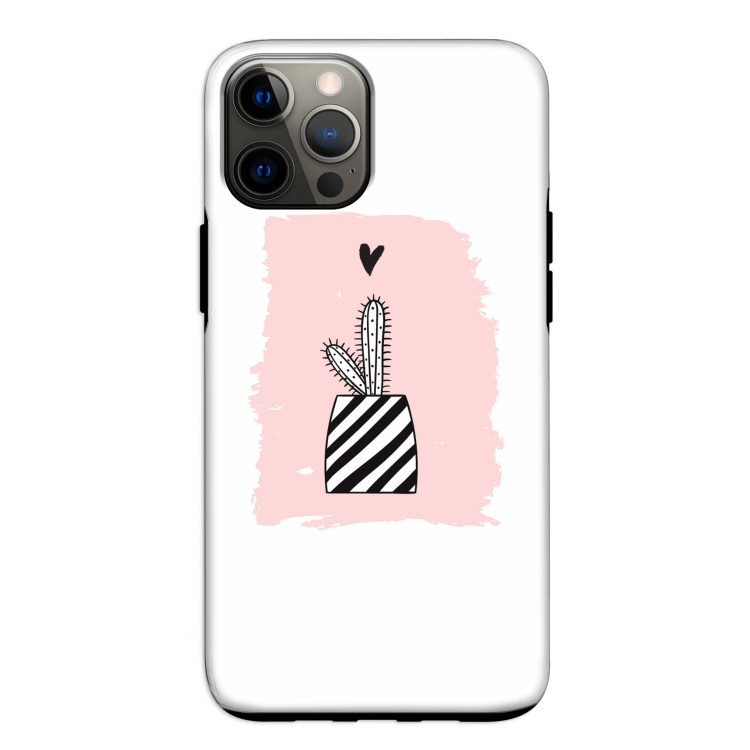 Zwart-wit cactus: iPhone 12 Pro Tough Case