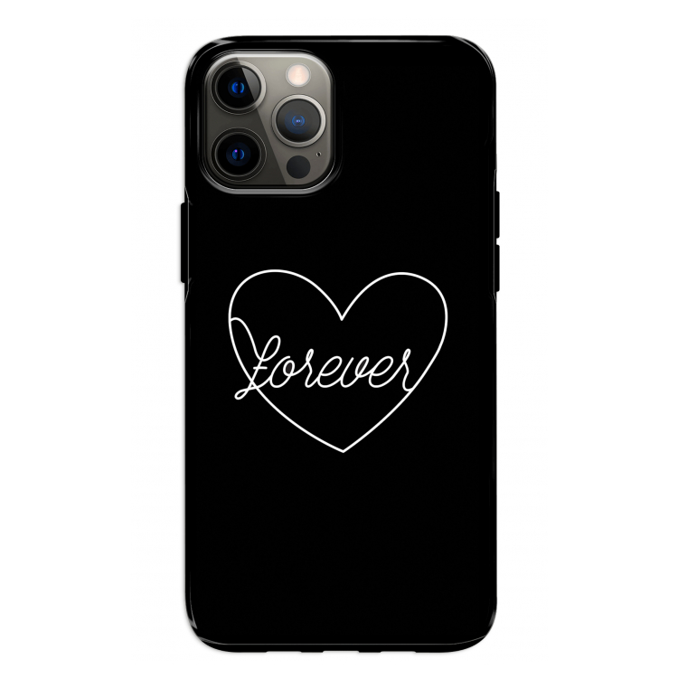 Forever heart black: iPhone 12 Pro Tough Case