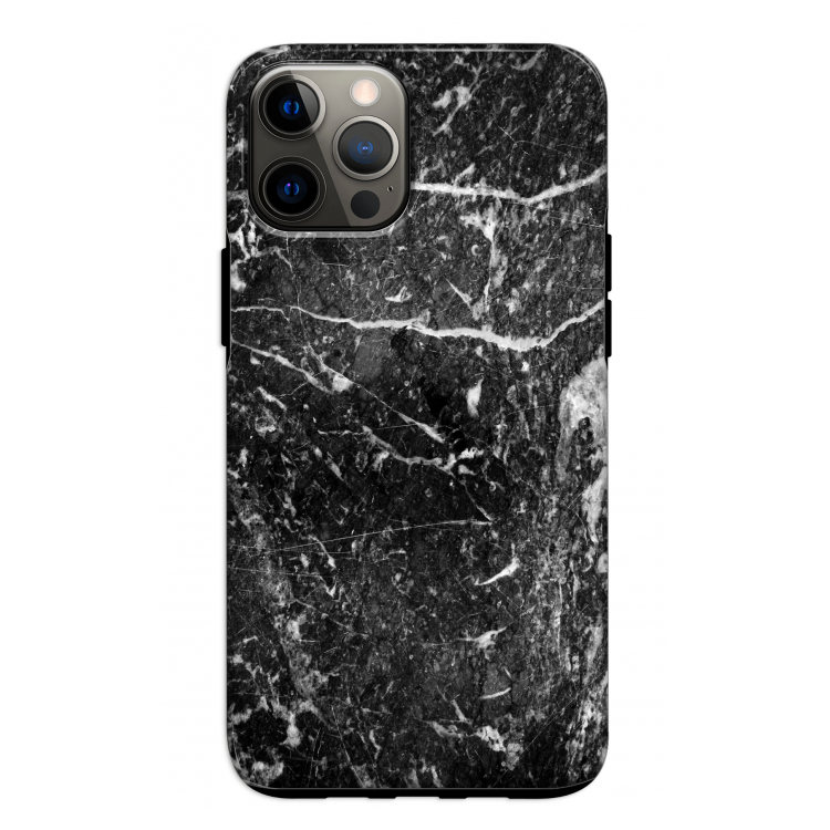 Zwart marmer: iPhone 12 Pro Tough Case
