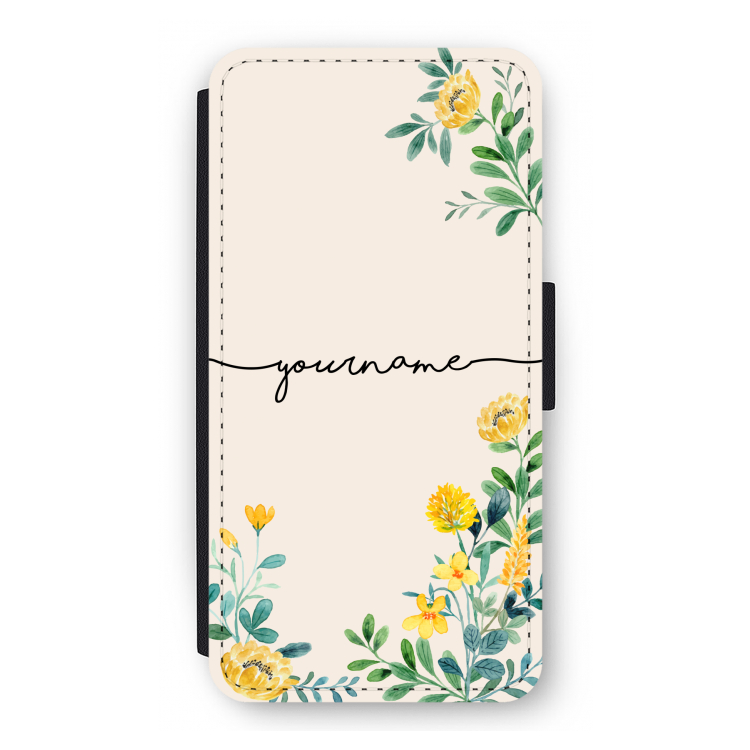 Gele bloemen: iPhone 12 Pro Flip Hoesje