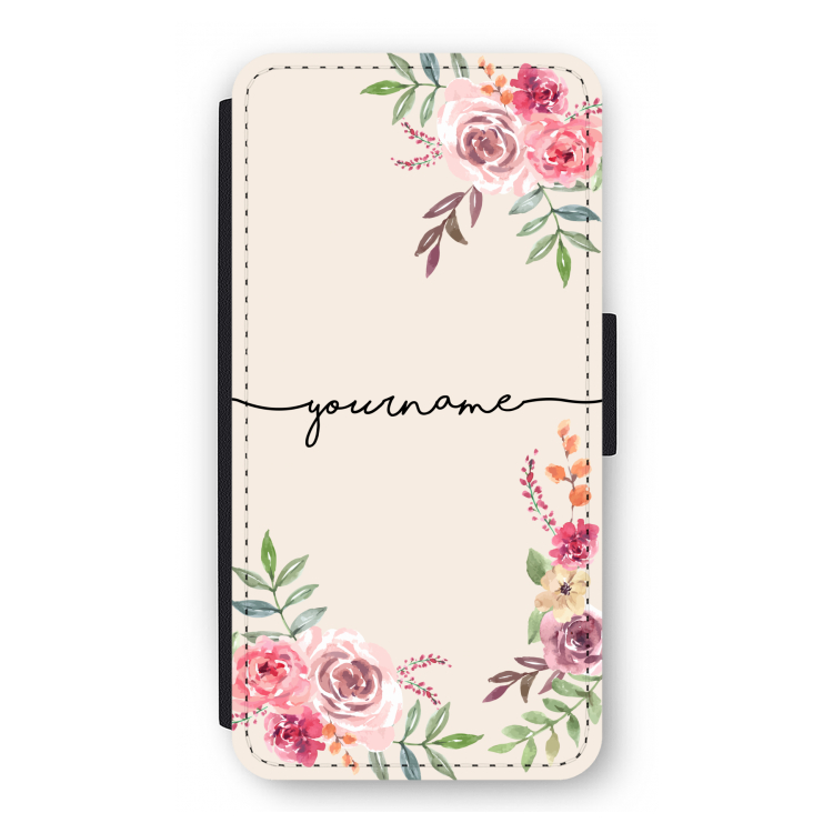 Rozen: iPhone 12 Pro Flip Hoesje