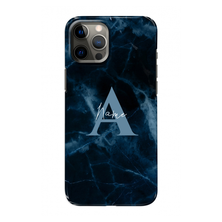 Midnight Marble: Volledig geprint iPhone 12 Pro Hoesje