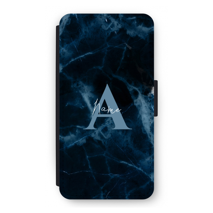 Midnight Marble: iPhone 12 Pro Flip Hoesje