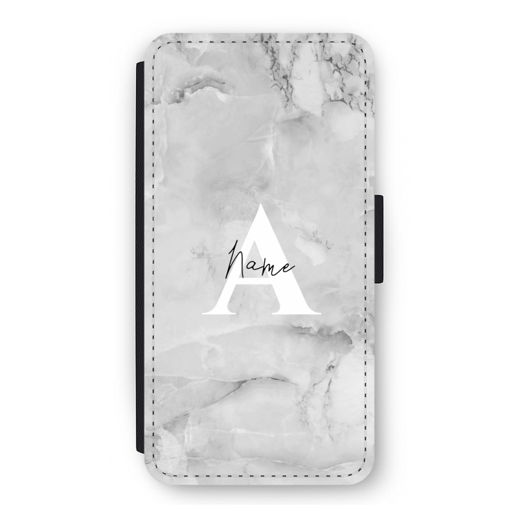 Ivory Marble: iPhone 12 Pro Flip Hoesje