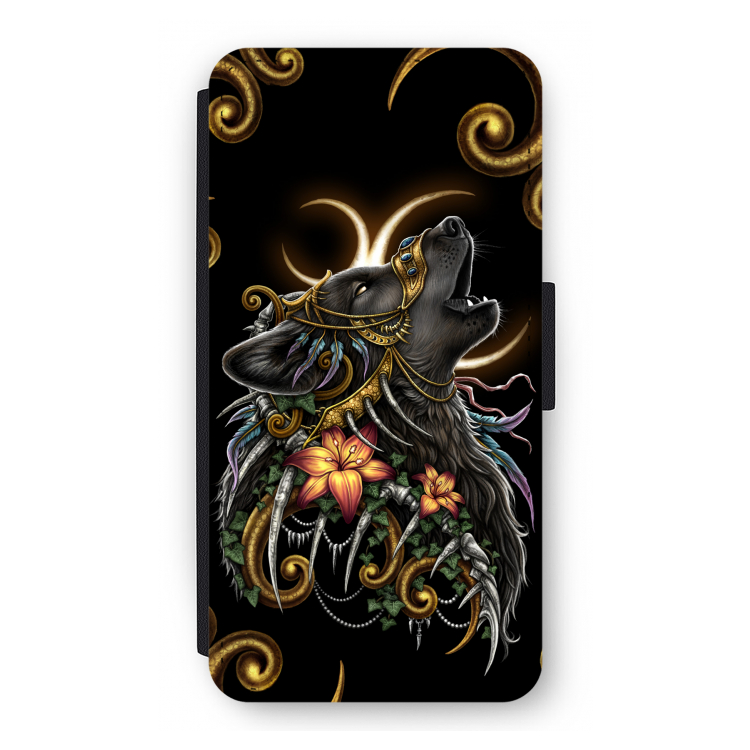 Huilende Wolf: iPhone 12 Pro Flip Hoesje