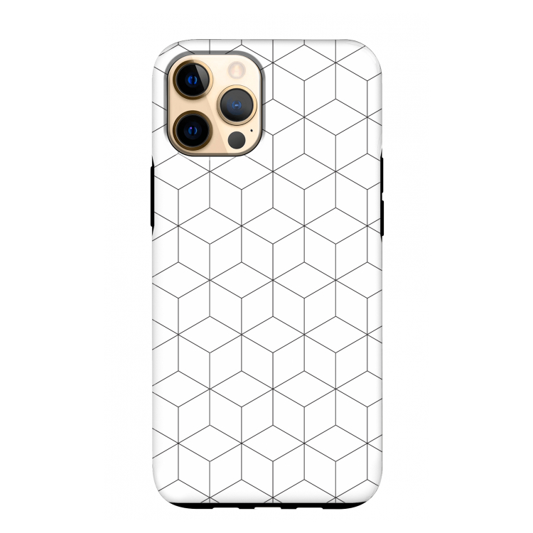 Zwart-witte kubussen: iPhone 12 Pro Max Tough Case