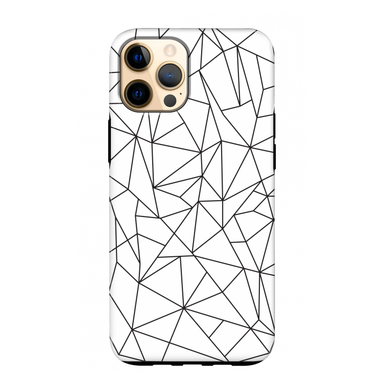 Geometrische lijnen zwart: iPhone 12 Pro Max Tough Case