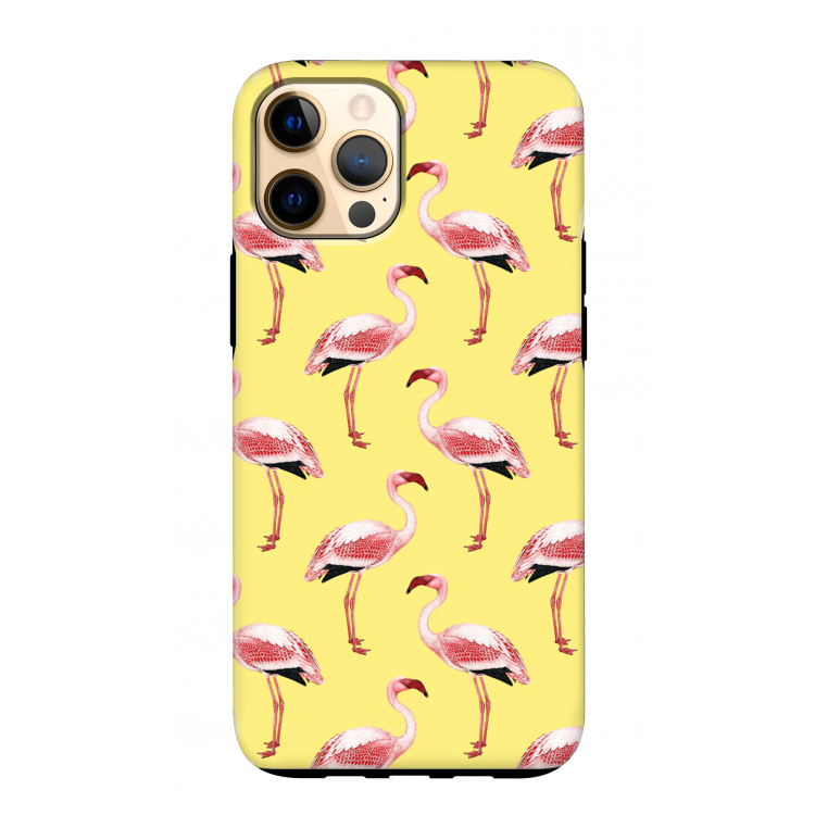 Flamingo's geel: iPhone 12 Pro Max Tough Case