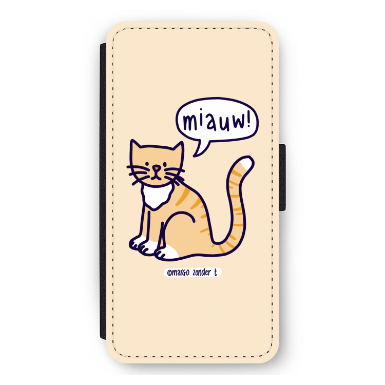 Miauw: iPhone 12 Pro Max Flip Hoesje