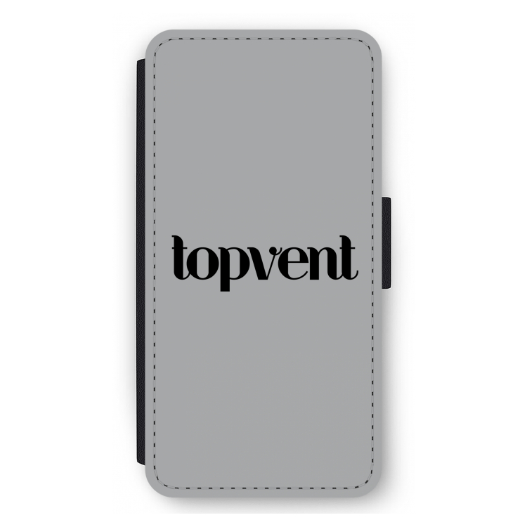 Topvent Grijs Zwart: iPhone 12 Pro Max Flip Hoesje