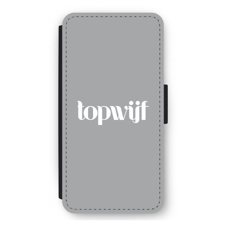 Topwijf Grijs Wit: iPhone 12 Pro Max Flip Hoesje