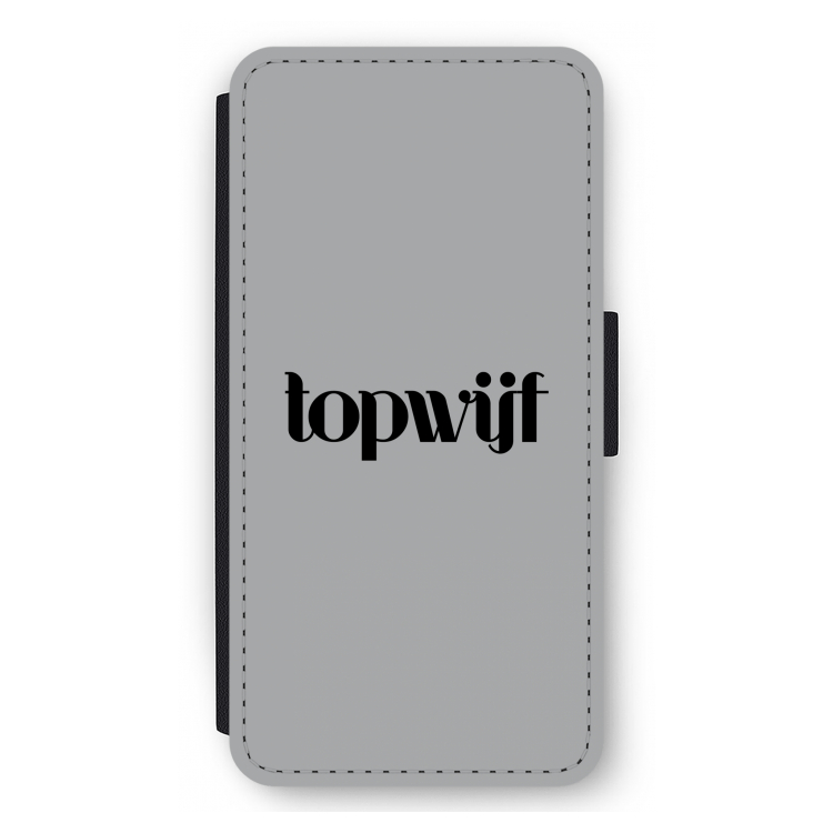 Topwijf Grijs Zwart: iPhone 12 Pro Max Flip Hoesje