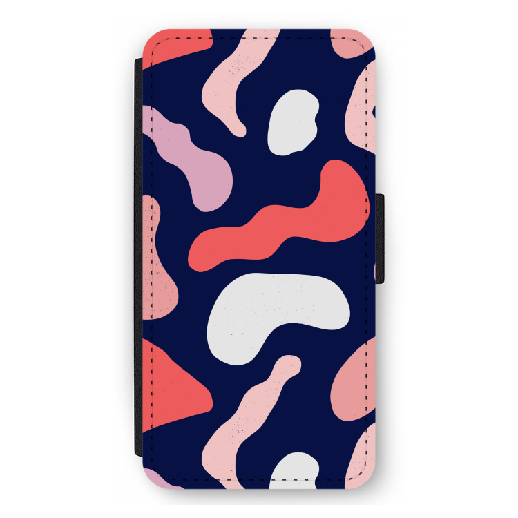 Memphis Shapes Pink: iPhone 12 Pro Max Flip Hoesje