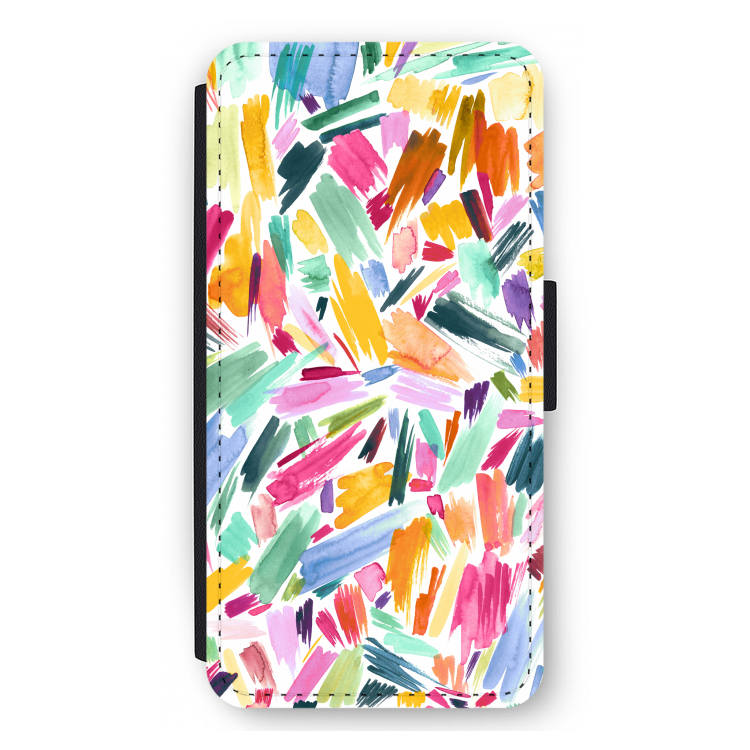 Watercolor Brushstrokes: iPhone 12 Pro Max Flip Hoesje