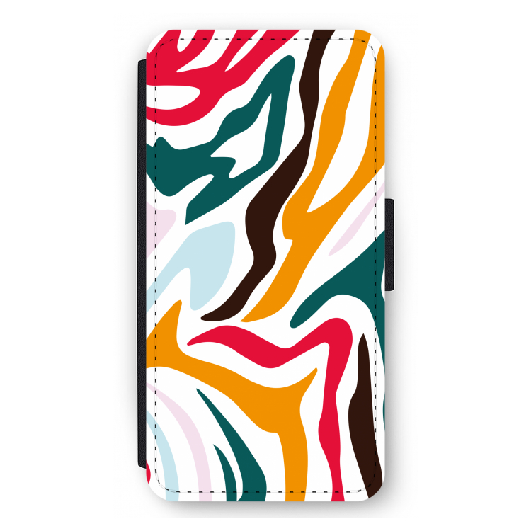 Colored Zebra: iPhone 12 Pro Max Flip Hoesje