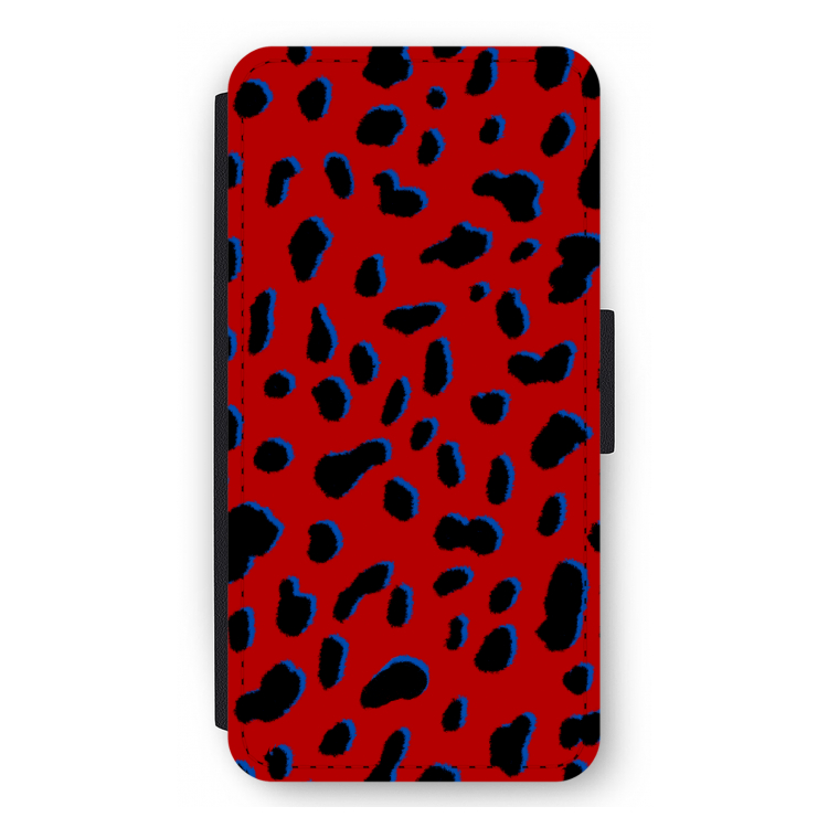 Red Leopard: iPhone 12 Pro Max Flip Hoesje