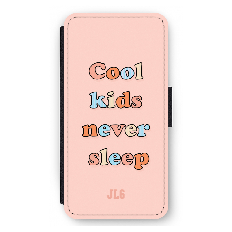 Cool Kids Never Sleep: iPhone 12 Pro Max Flip Hoesje