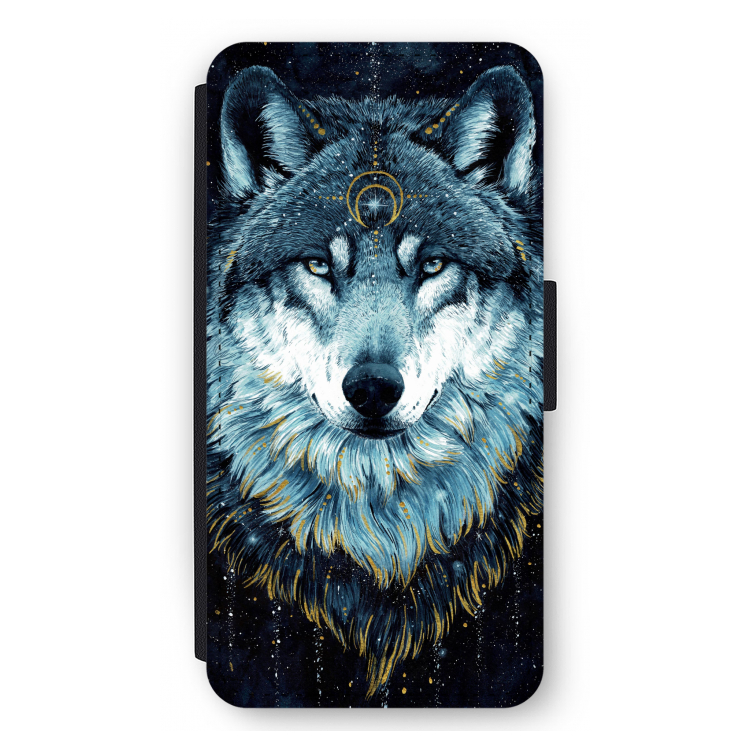 Darkness Wolf: iPhone 12 Pro Max Flip Hoesje