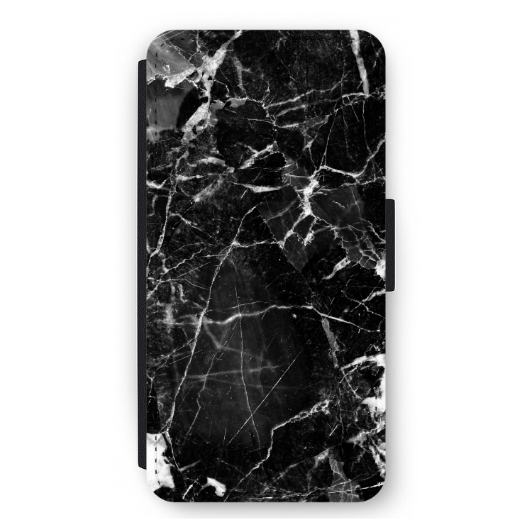 Zwart Marmer 2: iPhone 12 Pro Max Flip Hoesje