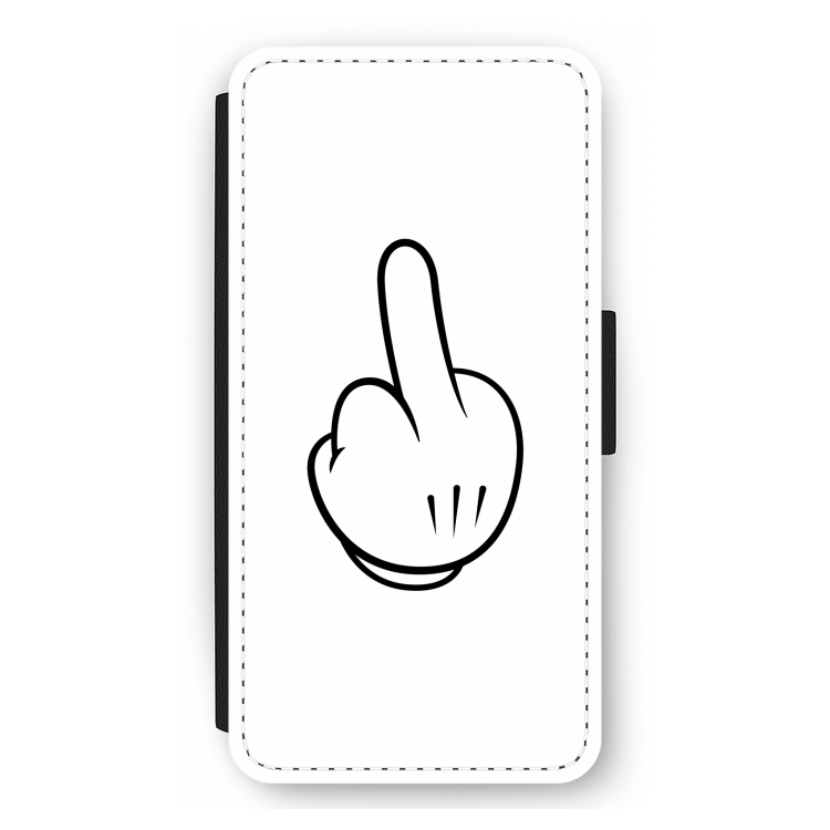 Middle finger white: iPhone 12 Pro Max Flip Hoesje