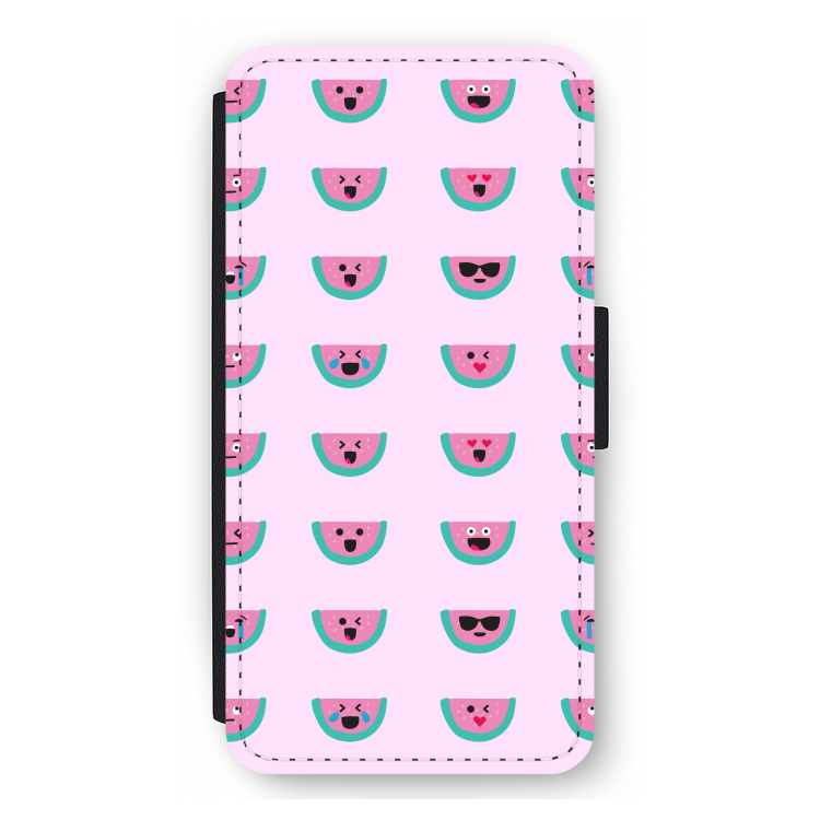 Smiley watermeloenprint: iPhone 12 Pro Max Flip Hoesje
