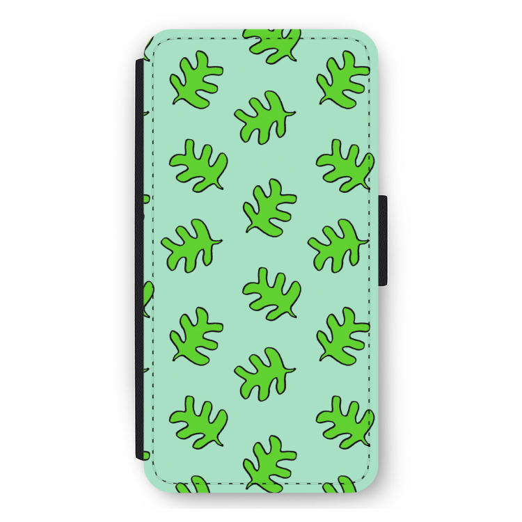 Groene blaadjes: iPhone 12 Pro Max Flip Hoesje