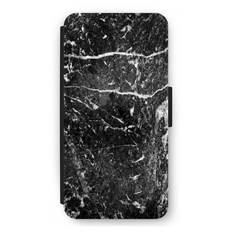 Zwart marmer: iPhone 12 Pro Max Flip Hoesje