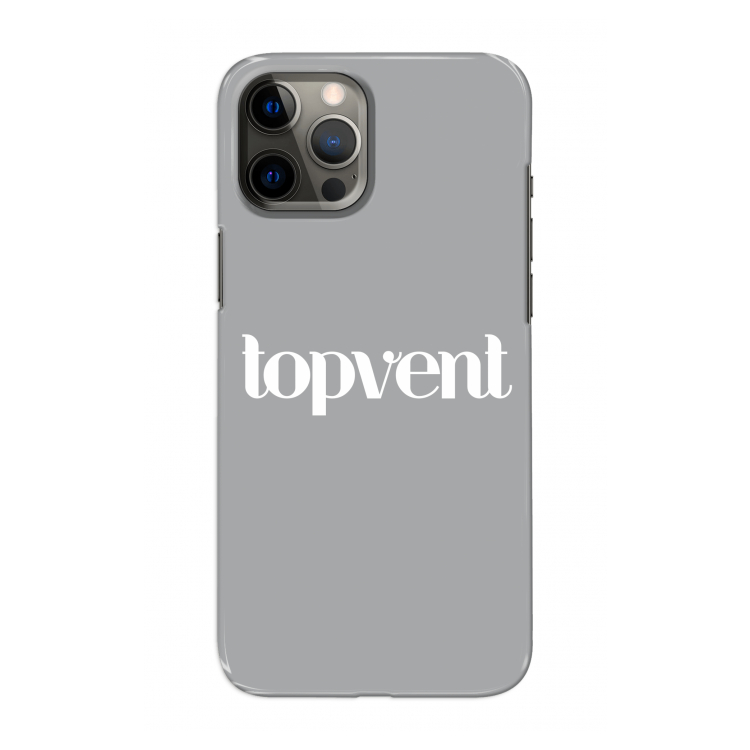 Topvent Grijs Wit: Volledig geprint iPhone 12 Pro Max Hoesje