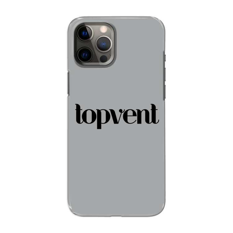 Topvent Grijs Zwart: Volledig geprint iPhone 12 Pro Max Hoesje