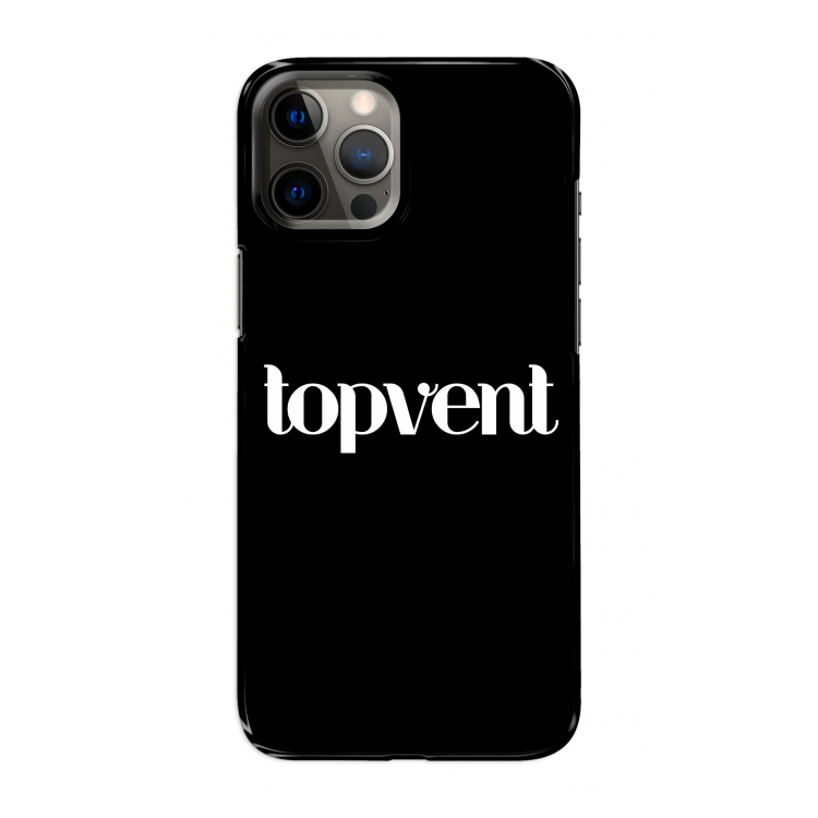 Topvent Zwart: Volledig geprint iPhone 12 Pro Max Hoesje