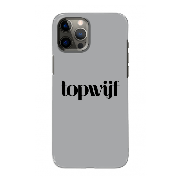 Topwijf Grijs Zwart: Volledig geprint iPhone 12 Pro Max Hoesje