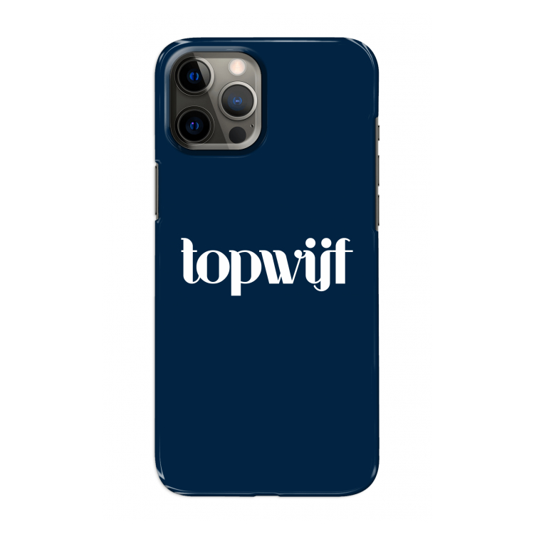 Topwijf Navy: Volledig geprint iPhone 12 Pro Max Hoesje