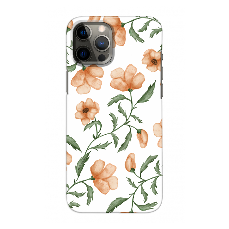 Peachy flowers: Volledig geprint iPhone 12 Pro Max Hoesje