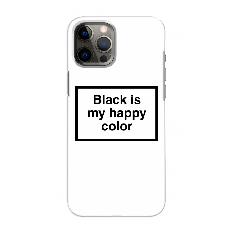 Black is my happy color: Volledig geprint iPhone 12 Pro Max Hoesje