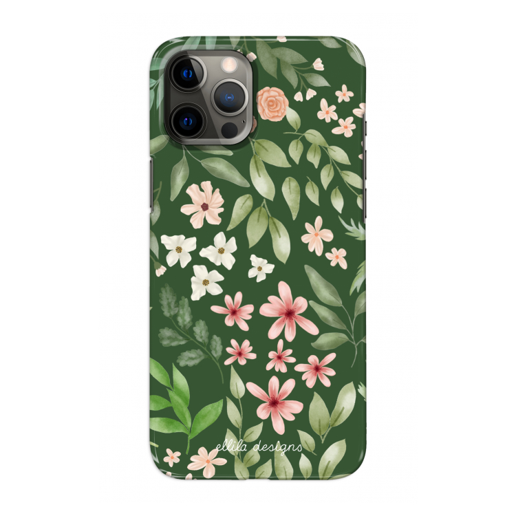 Botanical green sweet flower heaven: Volledig geprint iPhone 12 Pro Max Hoesje