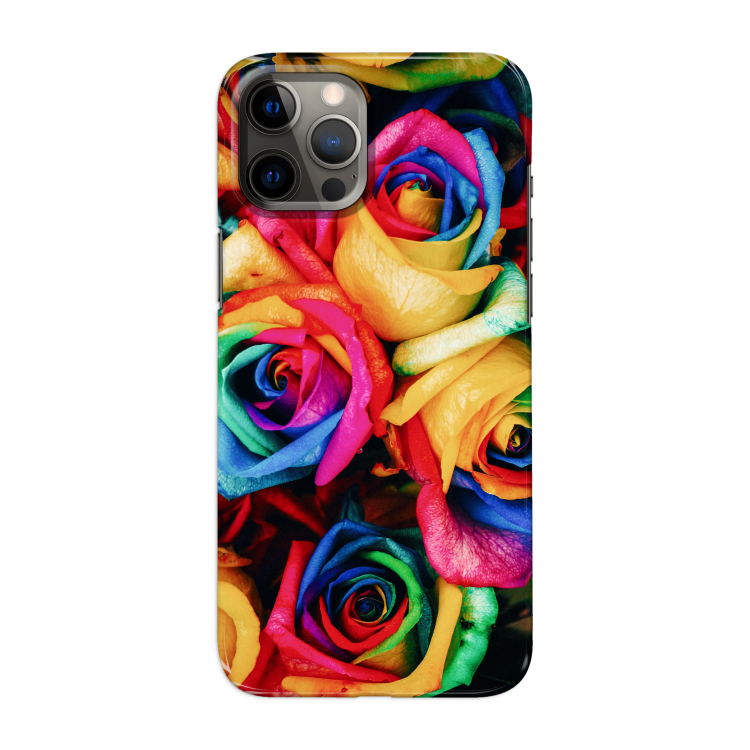 Neon bloemen: Volledig geprint iPhone 12 Pro Max Hoesje