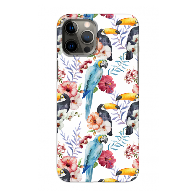 Bloemen tukan: Volledig geprint iPhone 12 Pro Max Hoesje