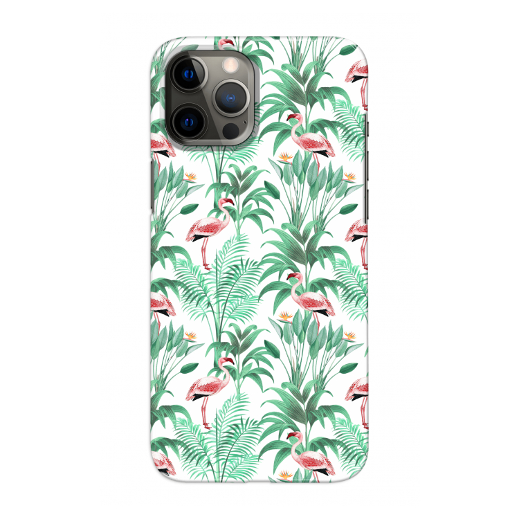 Flamingo bladeren: Volledig geprint iPhone 12 Pro Max Hoesje