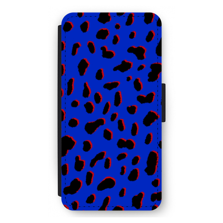 Blue Leopard: iPhone 12 Pro Max Flip Hoesje