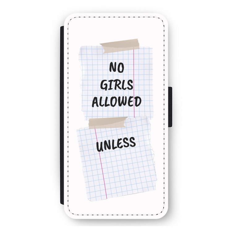 No Girls Allowed Unless: iPhone 12 Pro Max Flip Hoesje