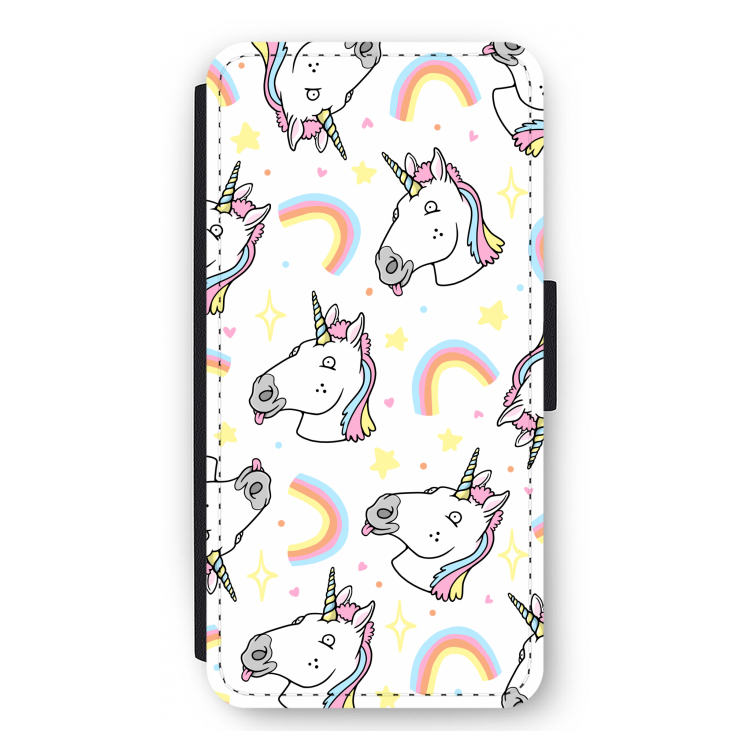 Rainbow Unicorn: iPhone 12 Pro Max Flip Hoesje