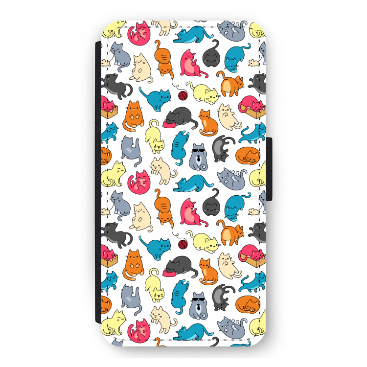 Kleurrijke katten: iPhone 12 Pro Max Flip Hoesje