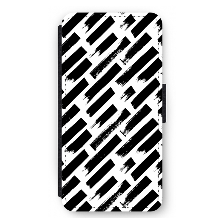 Zwarte vegen: iPhone 12 Pro Max Flip Hoesje