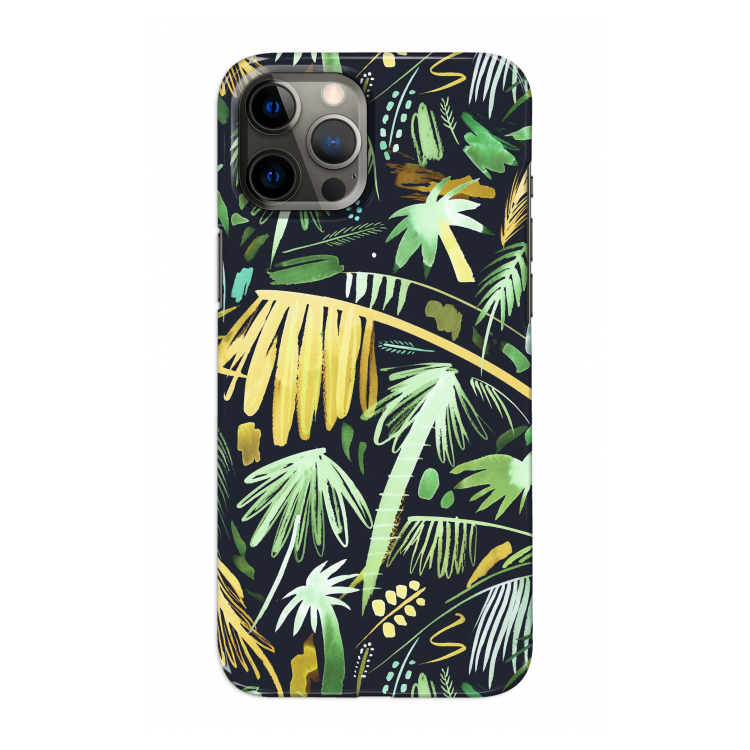 Tropical Palms Dark: Volledig geprint iPhone 12 Pro Max Hoesje