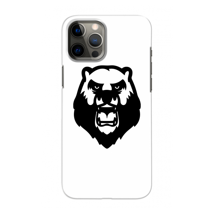 Angry Bear (white): Volledig geprint iPhone 12 Pro Max Hoesje