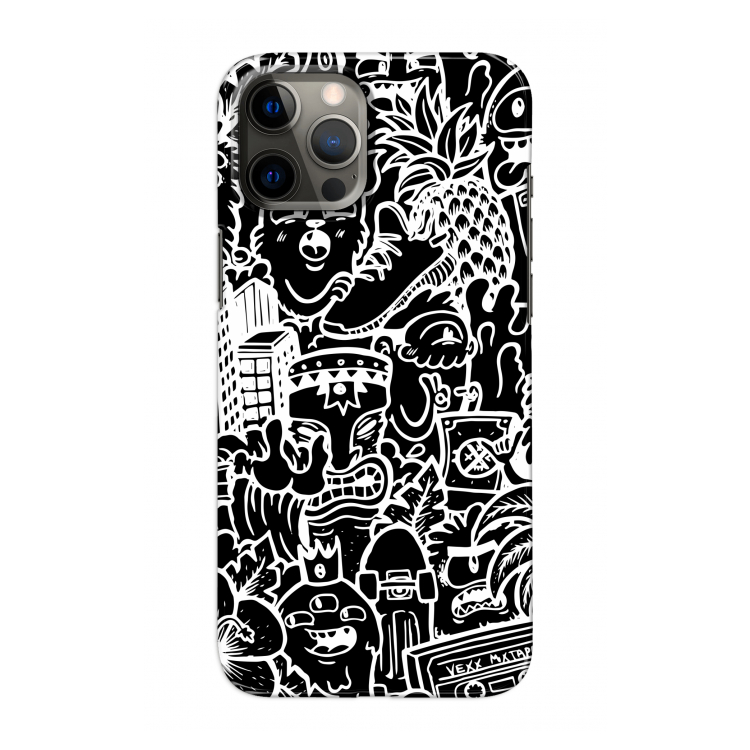 Vexx Black Mixtape: Volledig geprint iPhone 12 Pro Max Hoesje