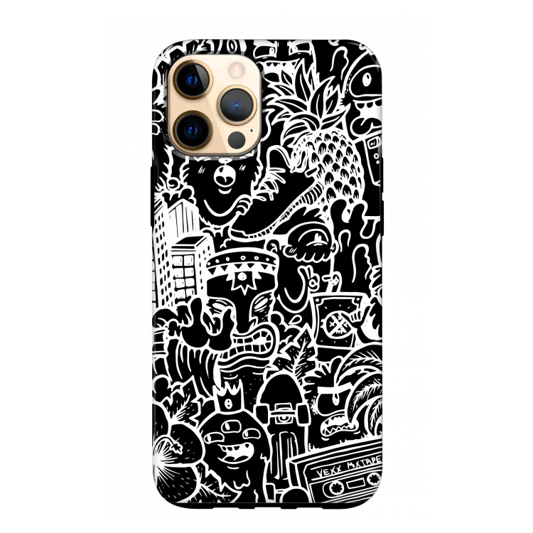 Vexx Black Mixtape: iPhone 12 Pro Max Tough Case