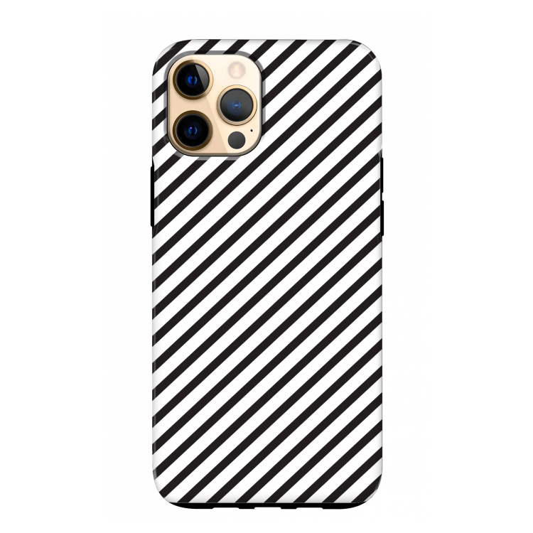 Strepen zwart-wit: iPhone 12 Pro Max Tough Case