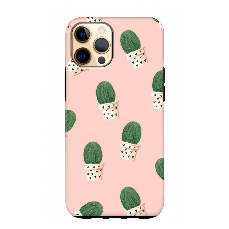 Cactusprint roze: iPhone 12 Pro Max Tough Case