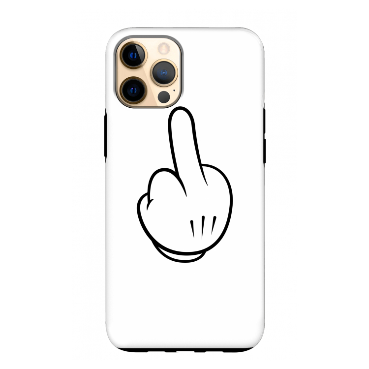 Middle finger white: iPhone 12 Pro Max Tough Case